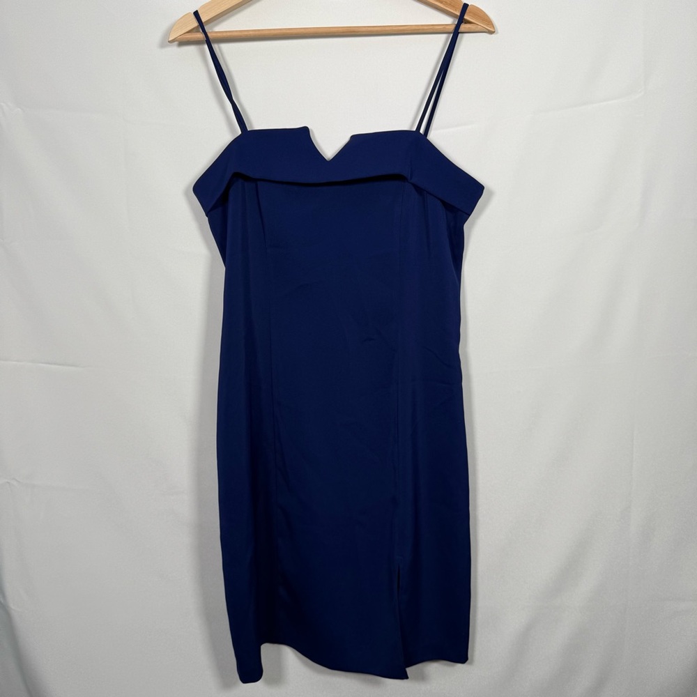 Sally USA Navy Blue Cocktail Dress with‎ Sweetheart Neckline. Size M Vintage